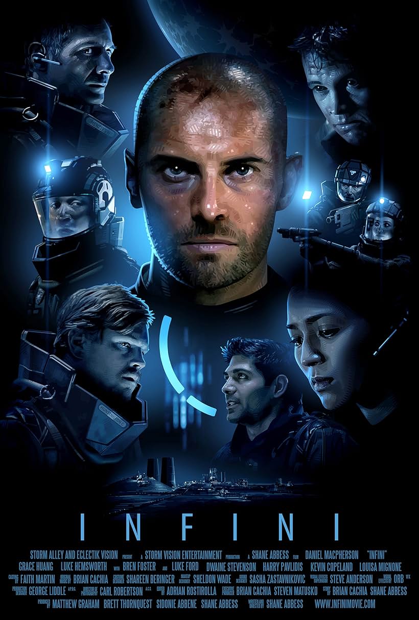 Kevin Copeland, Daniel MacPherson, Harry Pavlidis, Luke Ford, Bren Foster, Luke Hemsworth, Dwaine Stevenson, Louisa Mignone, and Grace Huang in Infini (2015)