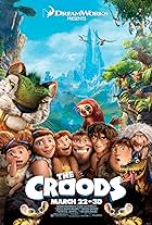 Nicolas Cage, Catherine Keener, Cloris Leachman, Ryan Reynolds, Clark Duke, Chris Sanders, Randy Thom, and Emma Stone in The Croods (2013)