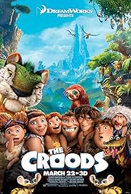 Nicolas Cage, Catherine Keener, Cloris Leachman, Ryan Reynolds, Clark Duke, Chris Sanders, Randy Thom, and Emma Stone in The Croods (2013)