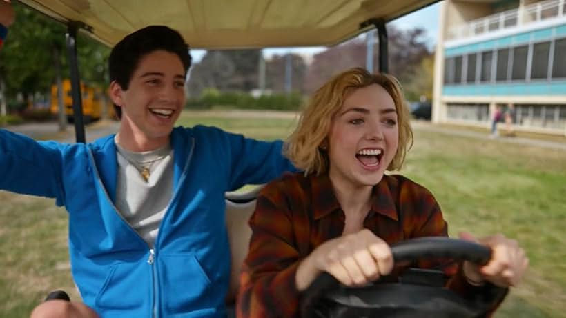 Peyton List and Milo Manheim in School Spirits (2023)