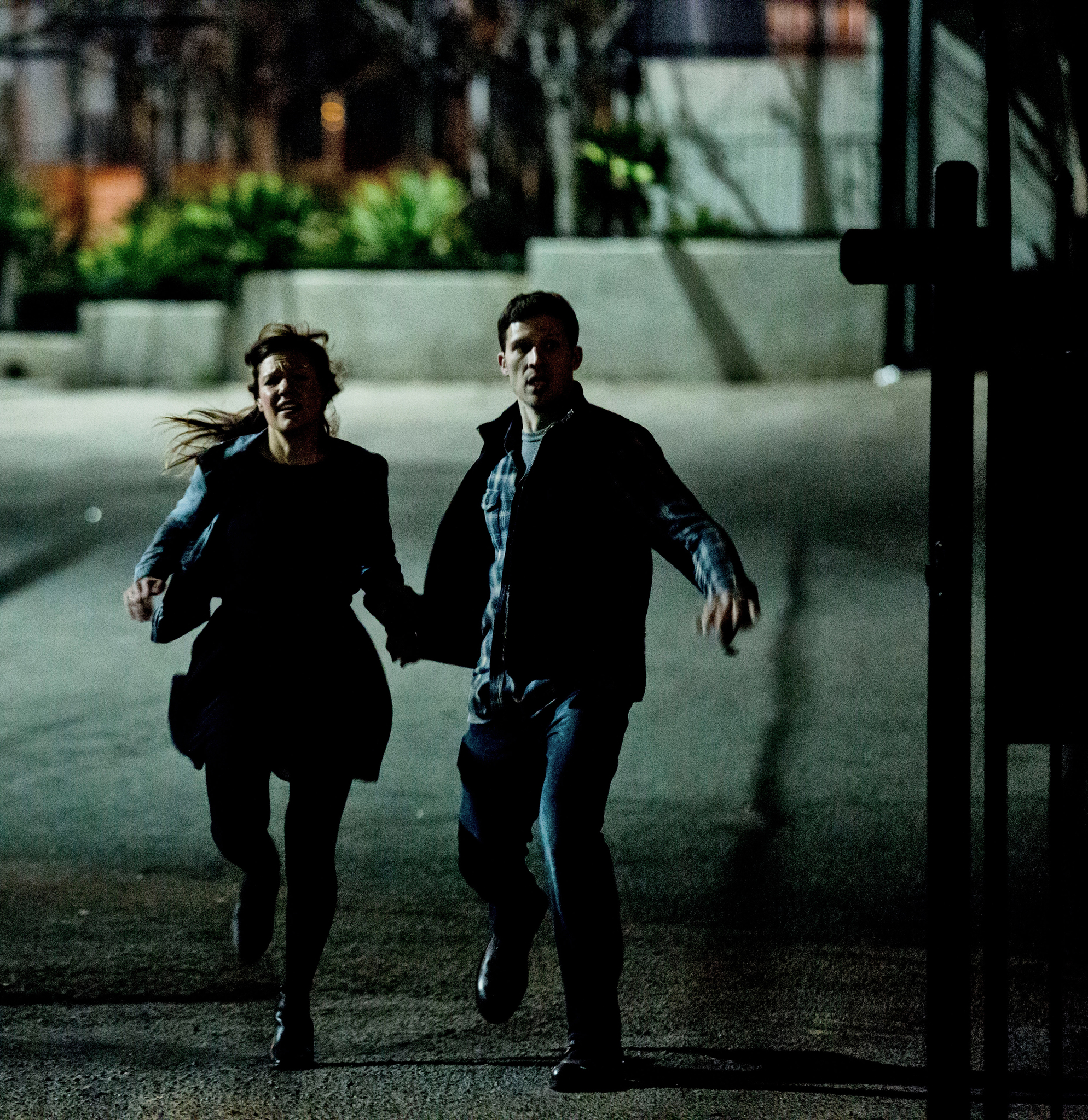 Kiele Sanchez and Zach Gilford in The Purge: Anarchy (2014)