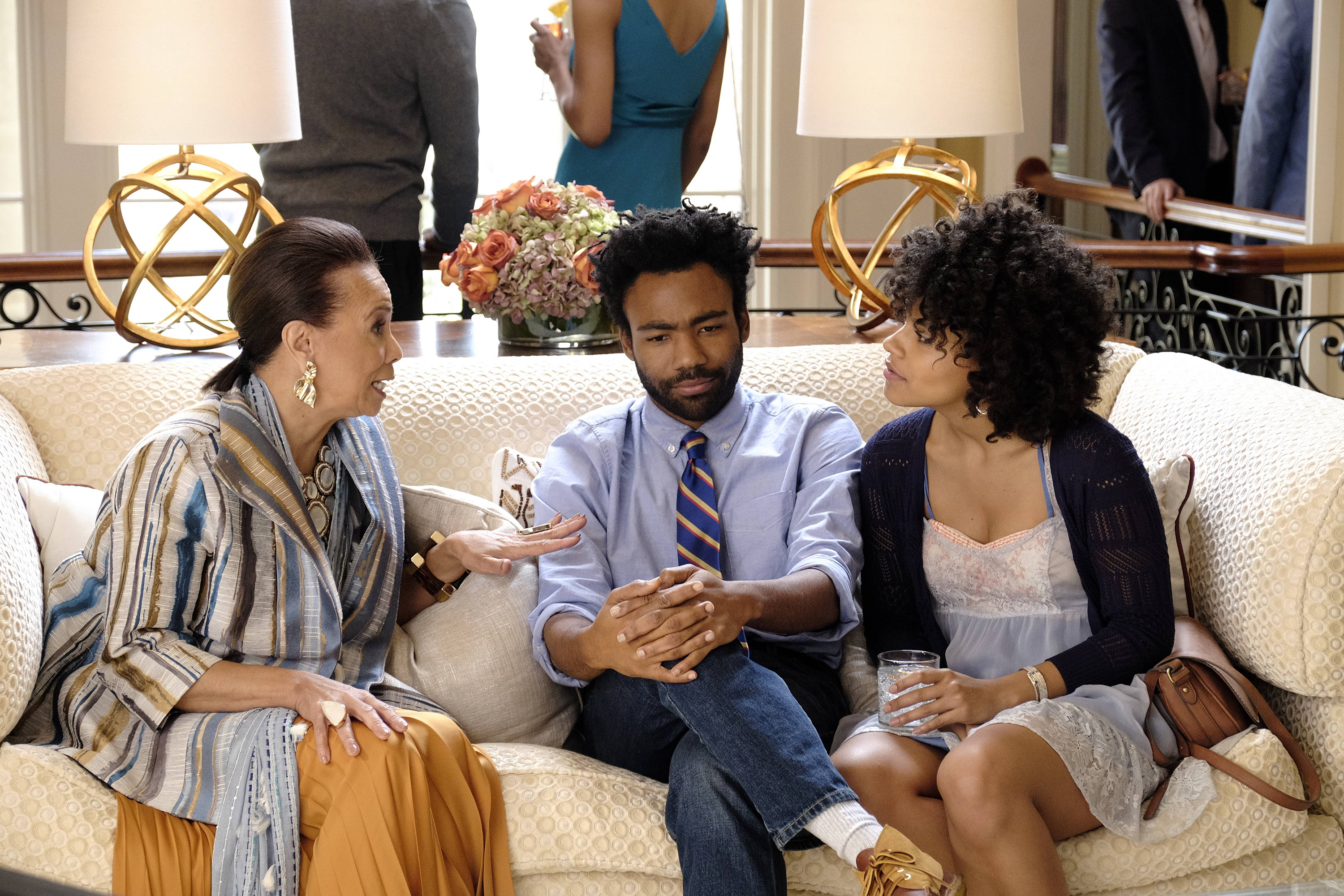 Donald Glover, Joan Q. Scott, and Zazie Beetz in Atlanta (2016)