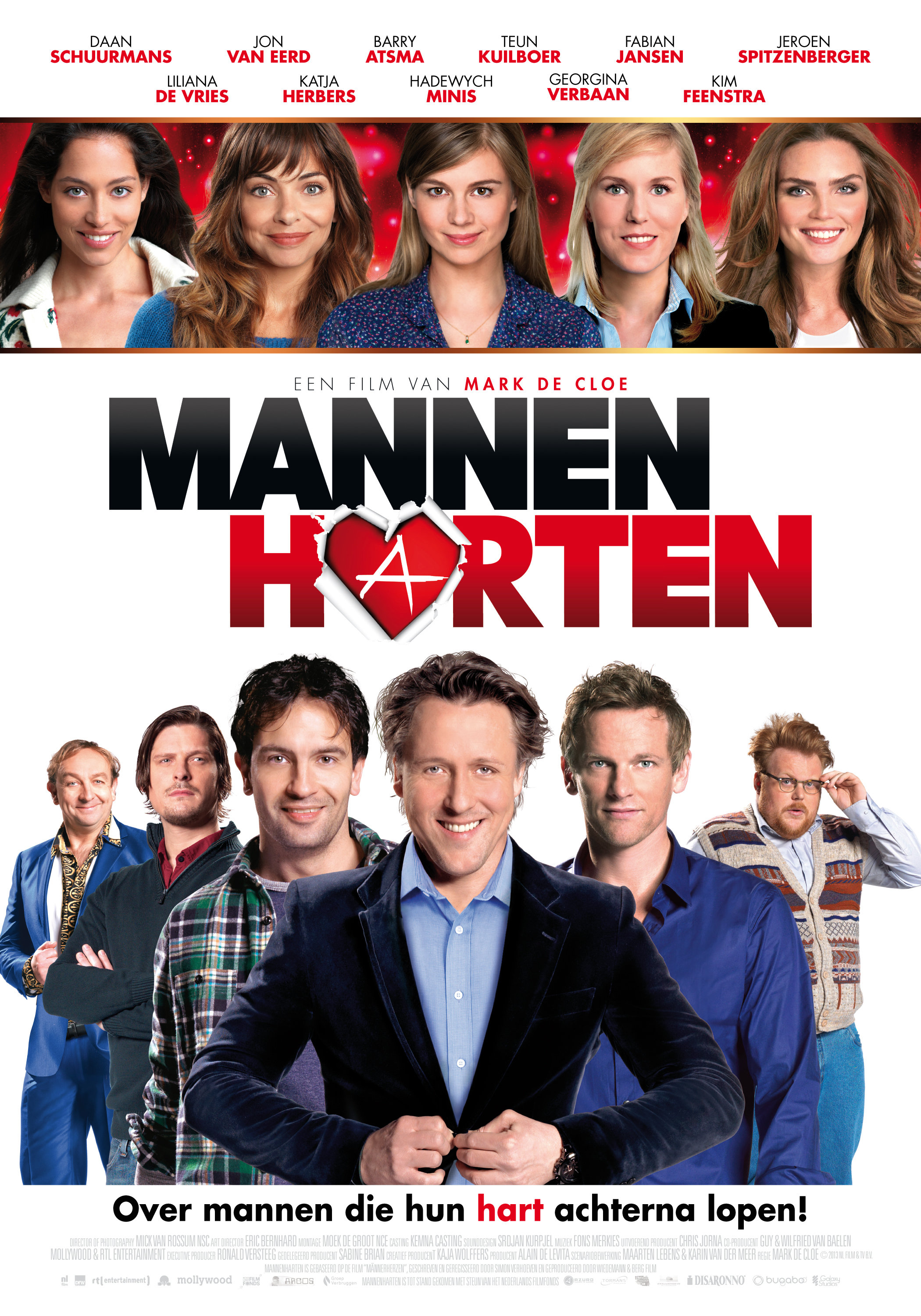 Barry Atsma, Jon van Eerd, Hadewych Minis, Daan Schuurmans, Jeroen Spitzenberger, Georgina Verbaan, Teun Kuilboer, Katja Herbers, Liliana de Vries, Kim Feenstra, and Fabian Jansen in Mannenharten (2013)