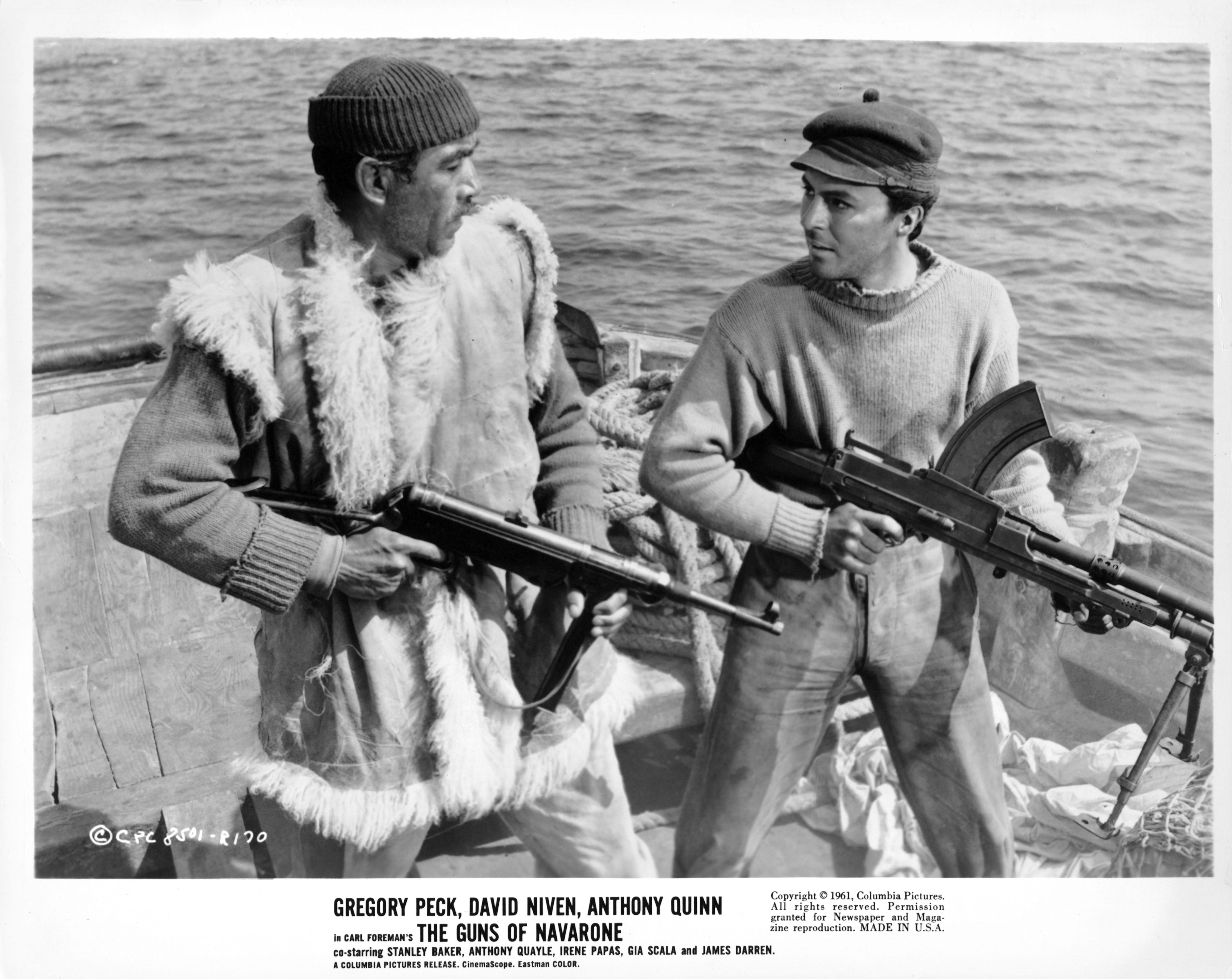 Anthony Quinn and James Darren in The Guns of Navarone (1961)