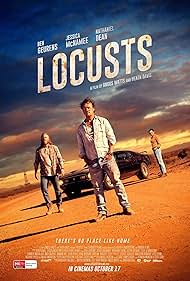 Ben Geurens, Nathaniel Dean, Heath Davis, Jessica McNamee, and Angus Watts in Locusts (2019)