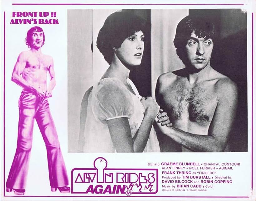 Graeme Blundell and Chantal Contouri in Alvin Rides Again (1974)