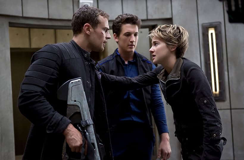 Shailene Woodley, Miles Teller, and Theo James in The Divergent Series: Insurgent (2015)