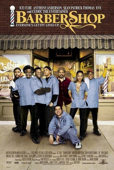 Ice Cube, Troy Garity, Anthony Anderson, Cedric The Entertainer, Keith David, Sean Patrick Thomas, Michael Ealy, Eve, and Leonard Earl Howze in Barbershop (2002)