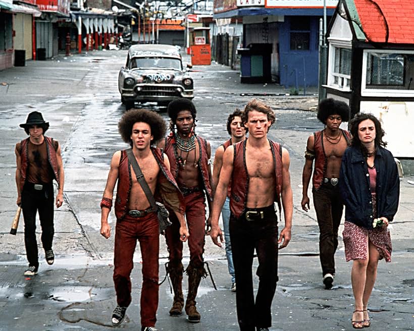 Michael Beck, David Harris, Tom McKitterick, Terry Michos, Marcelino Sánchez, Brian Tyler, and Deborah Van Valkenburgh in The Warriors (1979)