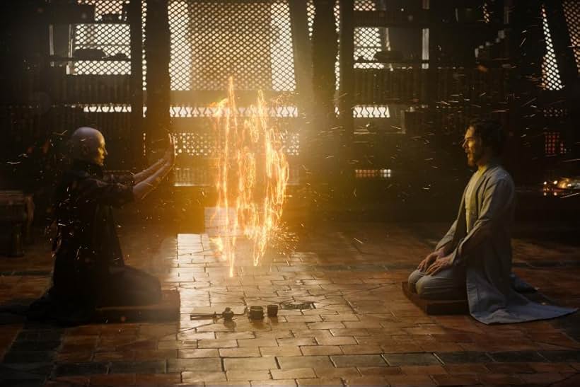 Tilda Swinton and Benedict Cumberbatch in Doctor Strange (2016)