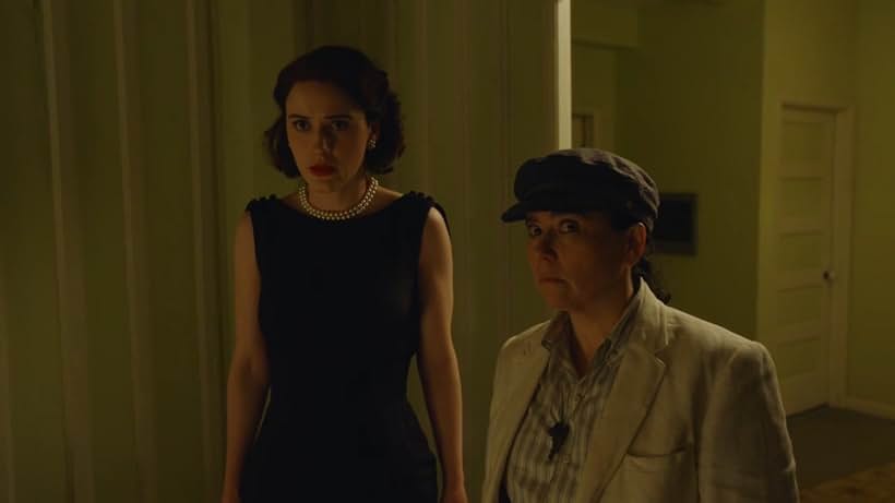 Alex Borstein and Rachel Brosnahan in The Marvelous Mrs. Maisel (2017)