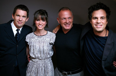 Ethan Hawke, Amanda Peet, Brian Goodman, and Mark Ruffalo at an event for What Doesn't Kill You (2008)