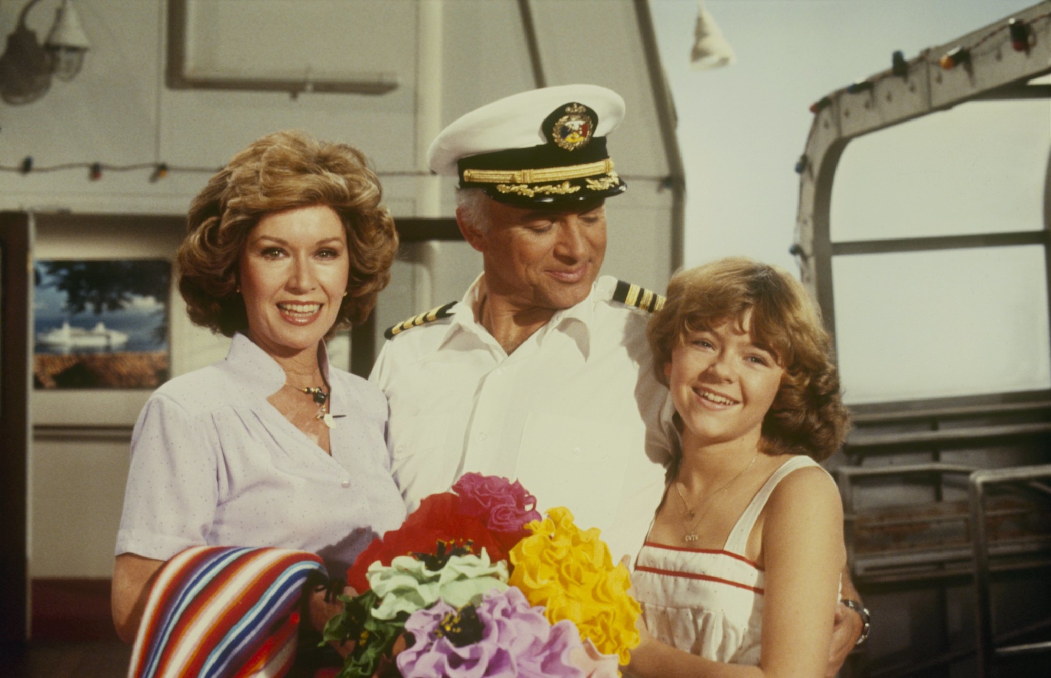 Pat Crowley, Gavin MacLeod, and Jill Whelan in The Love Boat (1977)