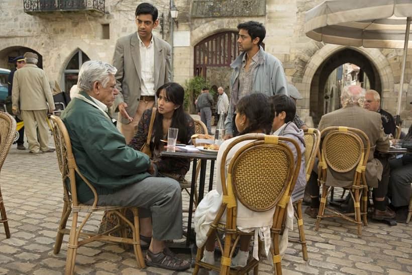 Om Puri, Amit Shah, Manish Dayal, and Farzana Dua Elahe in The Hundred-Foot Journey (2014)