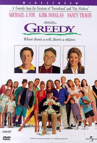 Kirk Douglas, Michael J. Fox, Kirsten Dunst, Bob Balaban, Ed Begley Jr., Nancy Travis, Olivia d'Abo, Eric Lloyd, Sean Babb, Jere Burns, Colleen Camp, Siobhan Fallon Hogan, Phil Hartman, Adam Hendershott, Joyce Hyser, Jonathan Lynn, Mary Ellen Trainor, and Lisa Bradley in Greedy (1994)