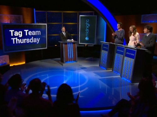 Matt Besser, Chris Hardwick, Rich Fulcher, and Lauren Lapkus in @midnight (2013)