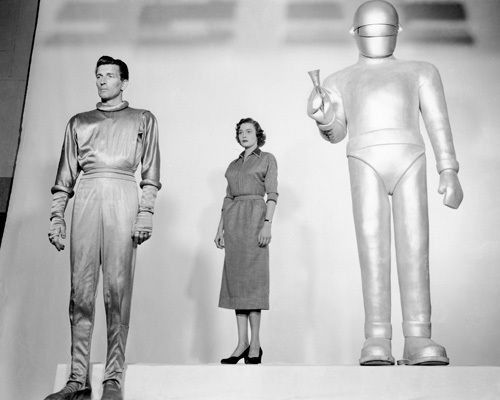 "The Day the Earth Stood Still" Hugh Marlowe, Patricia Neal & Michael Rennie 1951 20th