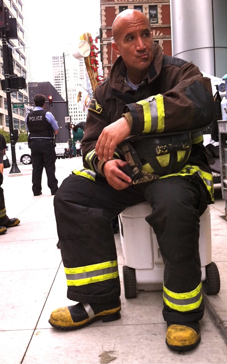 On set "Chicago Fire" 8/9/12