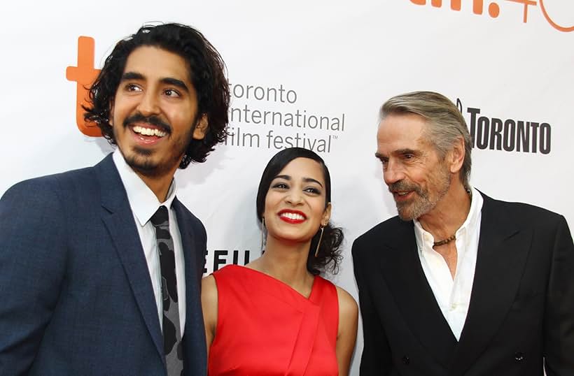 Jeremy Irons, Dev Patel, and Devika Bhise at an event for The Man Who Knew Infinity (2015)