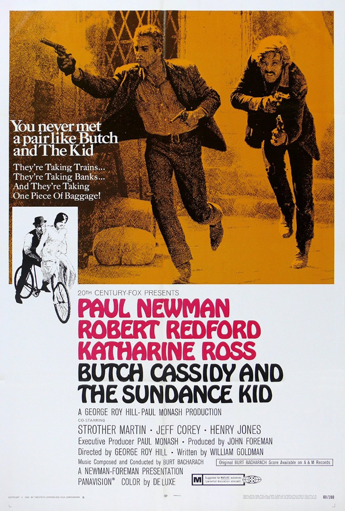 Paul Newman, Robert Redford, and Katharine Ross in Butch Cassidy and the Sundance Kid (1969)