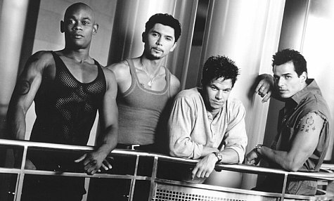 Mark Wahlberg, Lou Diamond Phillips, Antonio Sabato Jr., and Bokeem Woodbine in The Big Hit (1998)