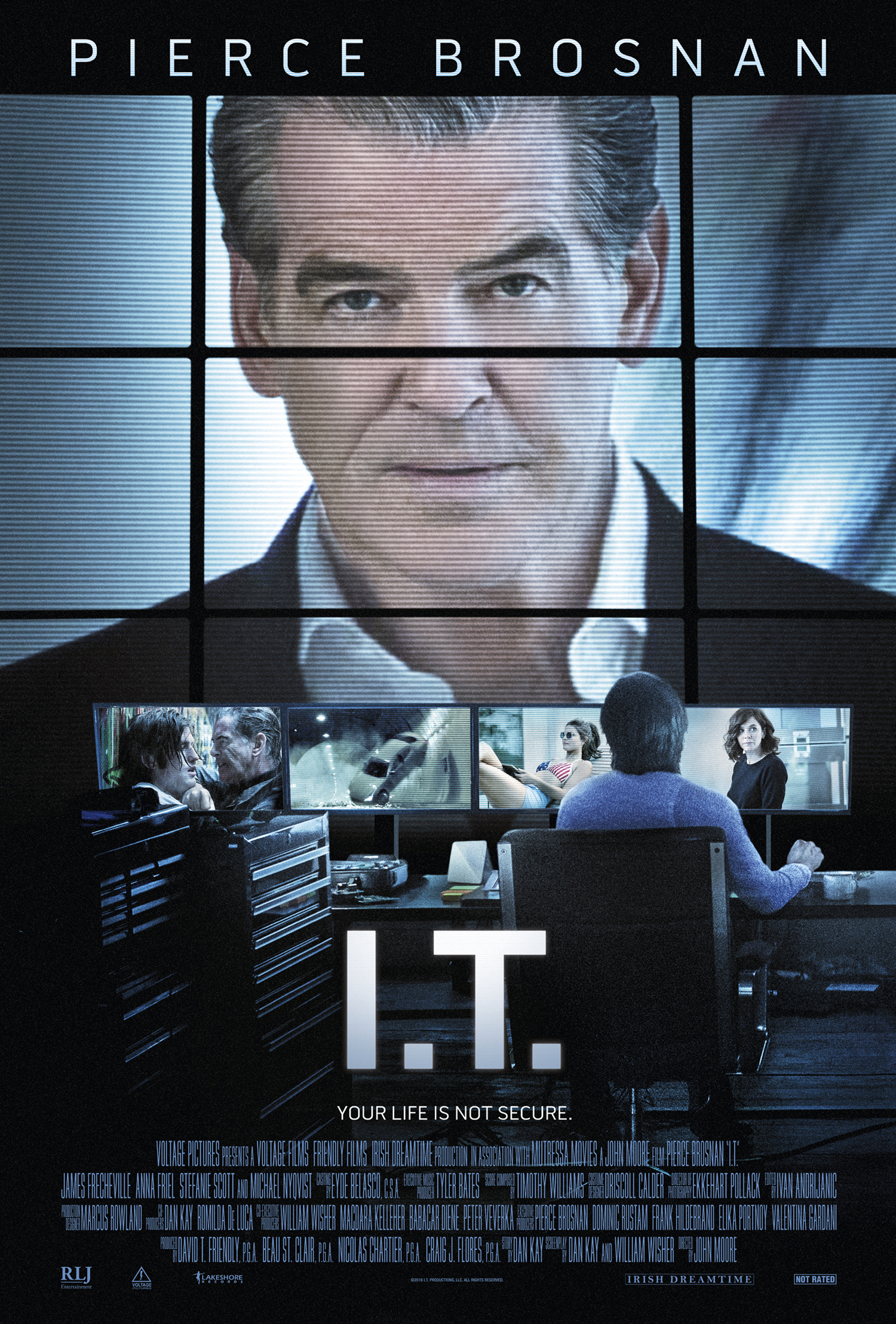 Pierce Brosnan, Stefanie Scott, and James Frecheville in I.T. (2016)