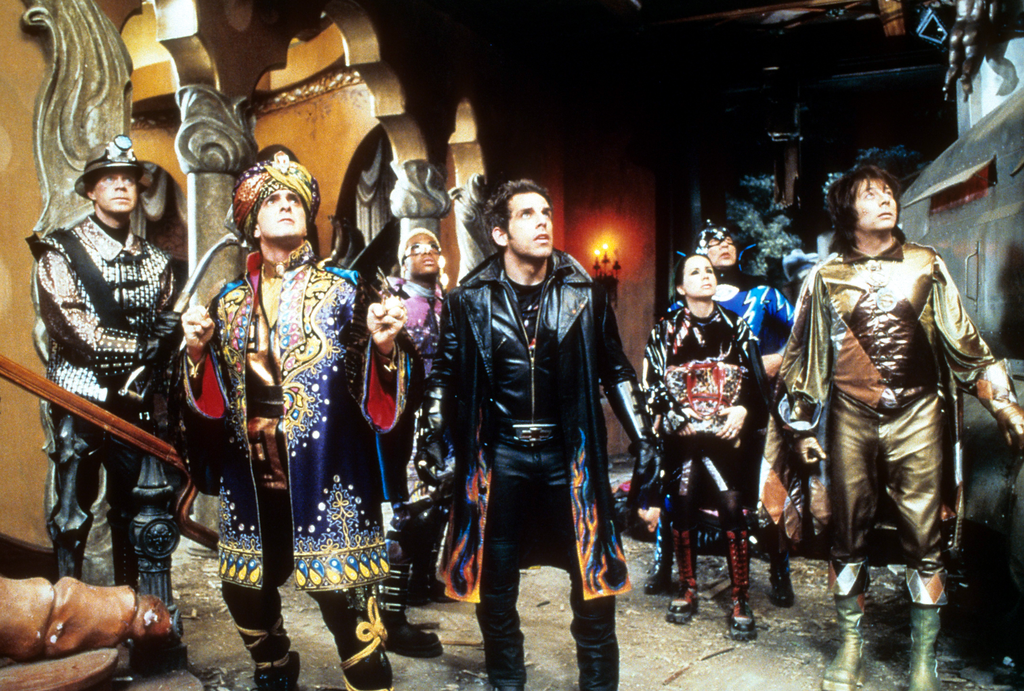 Hank Azaria, Janeane Garofalo, William H. Macy, Paul Reubens, Ben Stiller, Kel Mitchell, and Wes Studi in Mystery Men (1999)