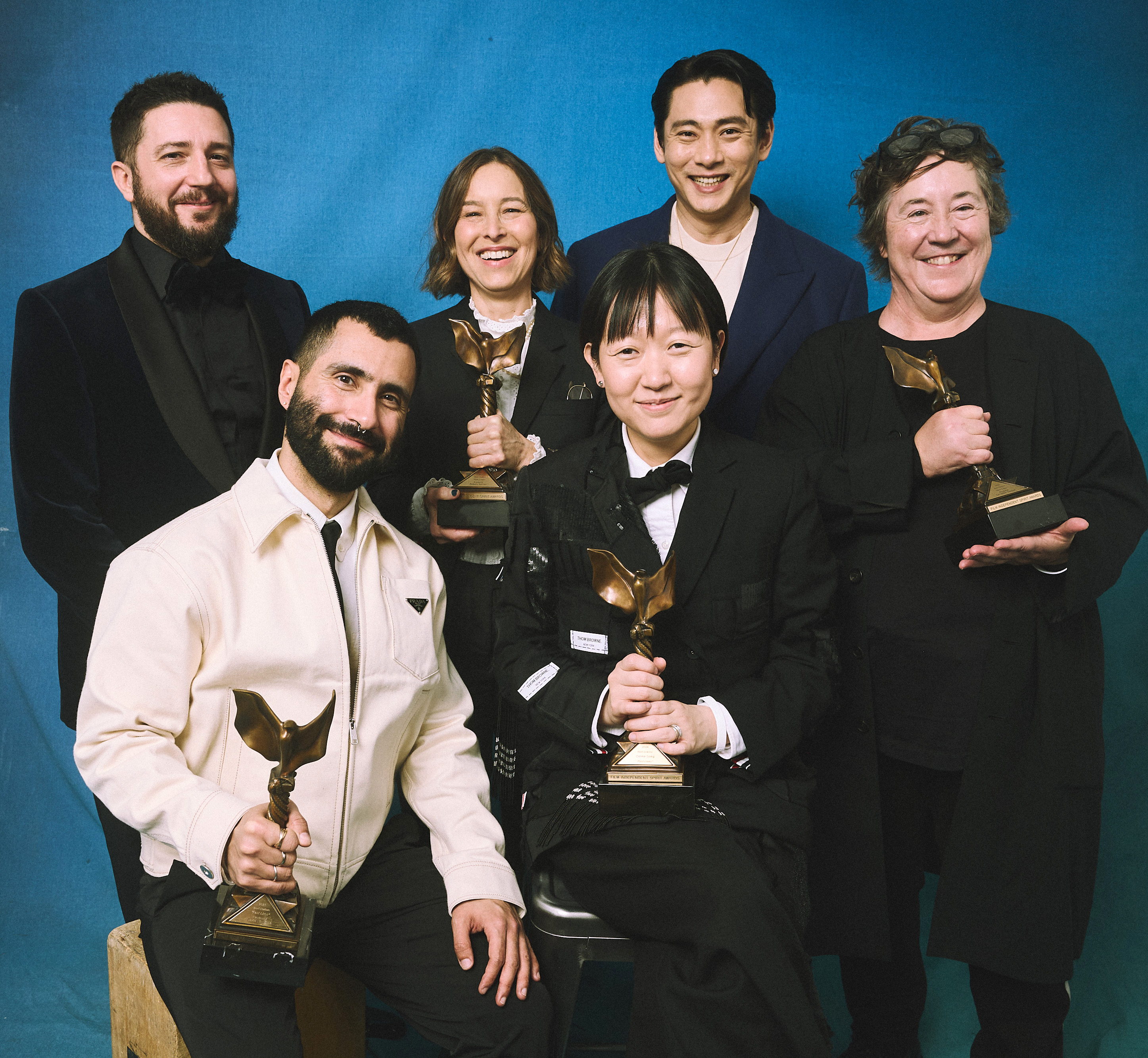 Pamela Koffler, Christine Vachon, Celine Song, Teo Yoo, John Magaro, and David Hinojosa at an event for 39th Film Independent Spirit Awards (2024)