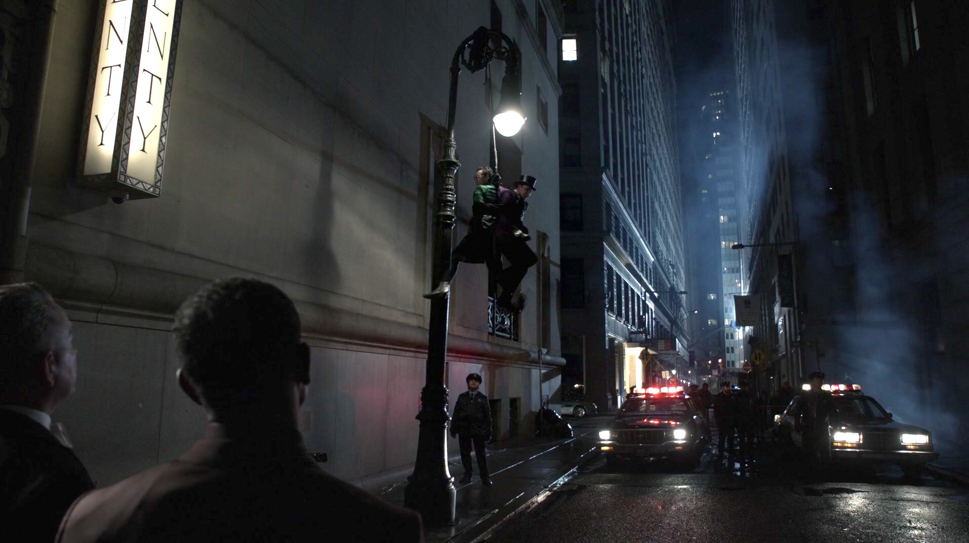 Sean Pertwee, Chris Chalk, Robin Lord Taylor, and Cory Michael Smith in Gotham (2014)