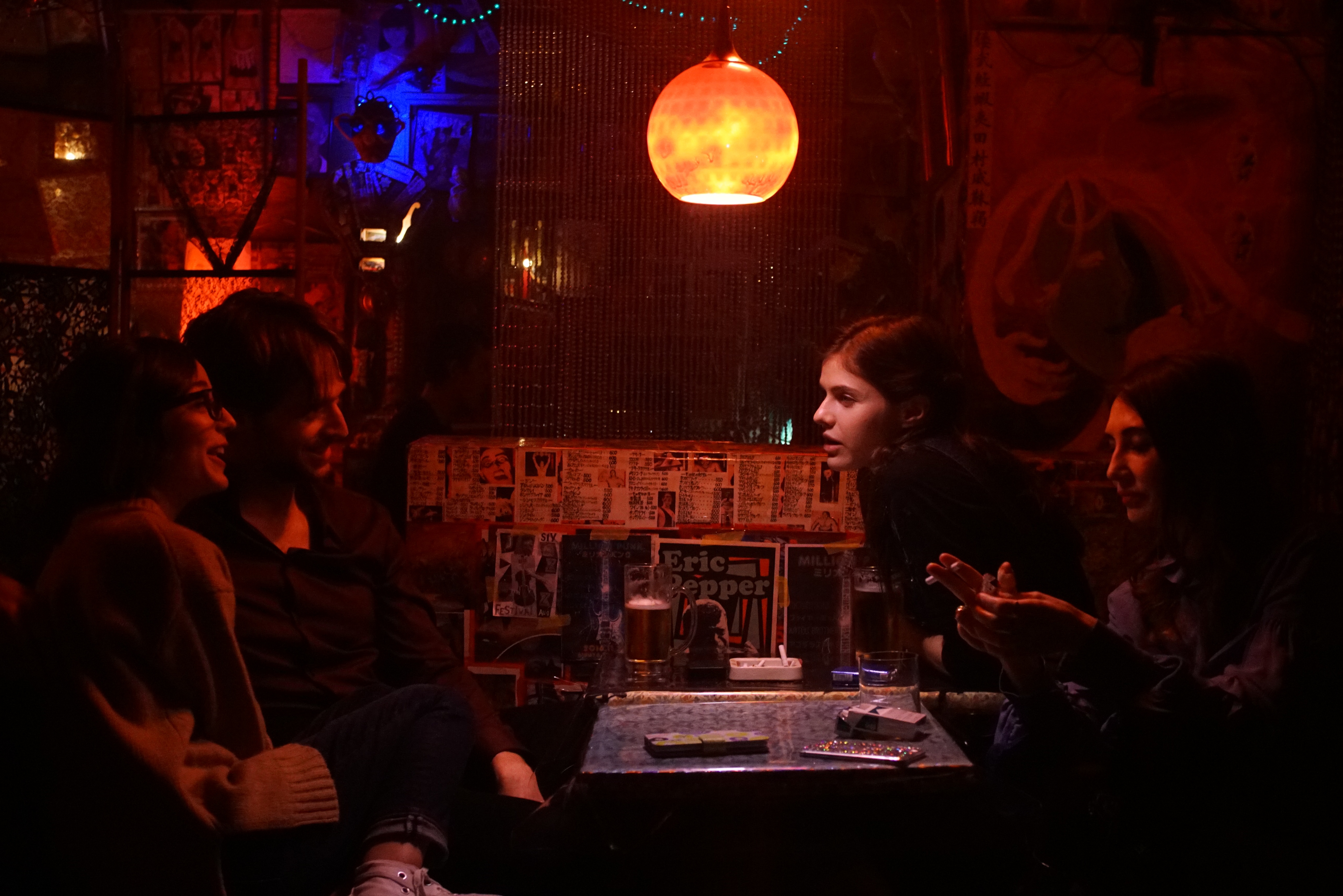 Carice van Houten, Alexandra Daddario, Kate Easton, and Andrew Rothney in Lost Girls and Love Hotels (2020)