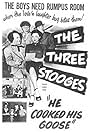 Moe Howard, Larry Fine, Diana Darrin, and Shemp Howard in He Cooked His Goose (1952)