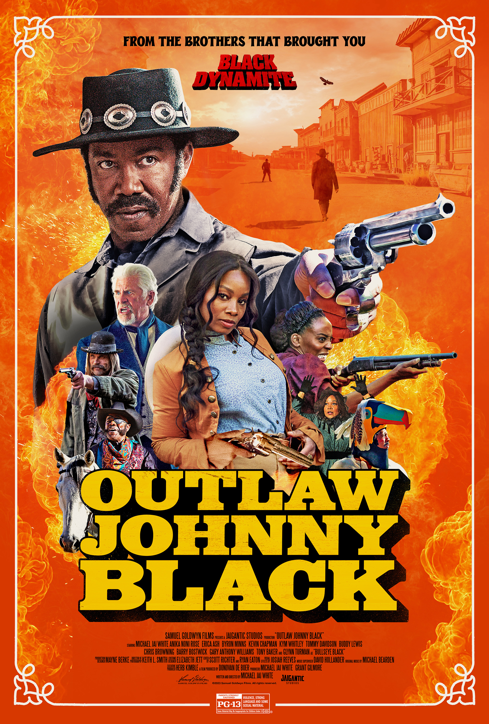 Barry Bostwick, Anika Noni Rose, Michael Jai White, and Erica Ash in Outlaw Johnny Black (2023)