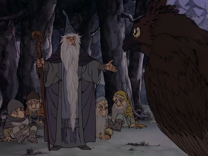 John Huston in The Hobbit (1977)