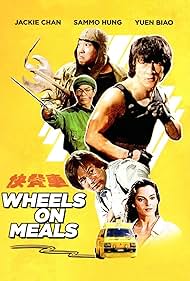 Jackie Chan, Sammo Kam-Bo Hung, Lola Forner, Benny Urquidez, and Biao Yuen in Wheels on Meals (1984)