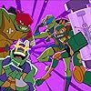 Omar Benson Miller, Brandon Mychal Smith, Ben Schwartz, and Josh Brener in Rise of the Teenage Mutant Ninja Turtles (2018)