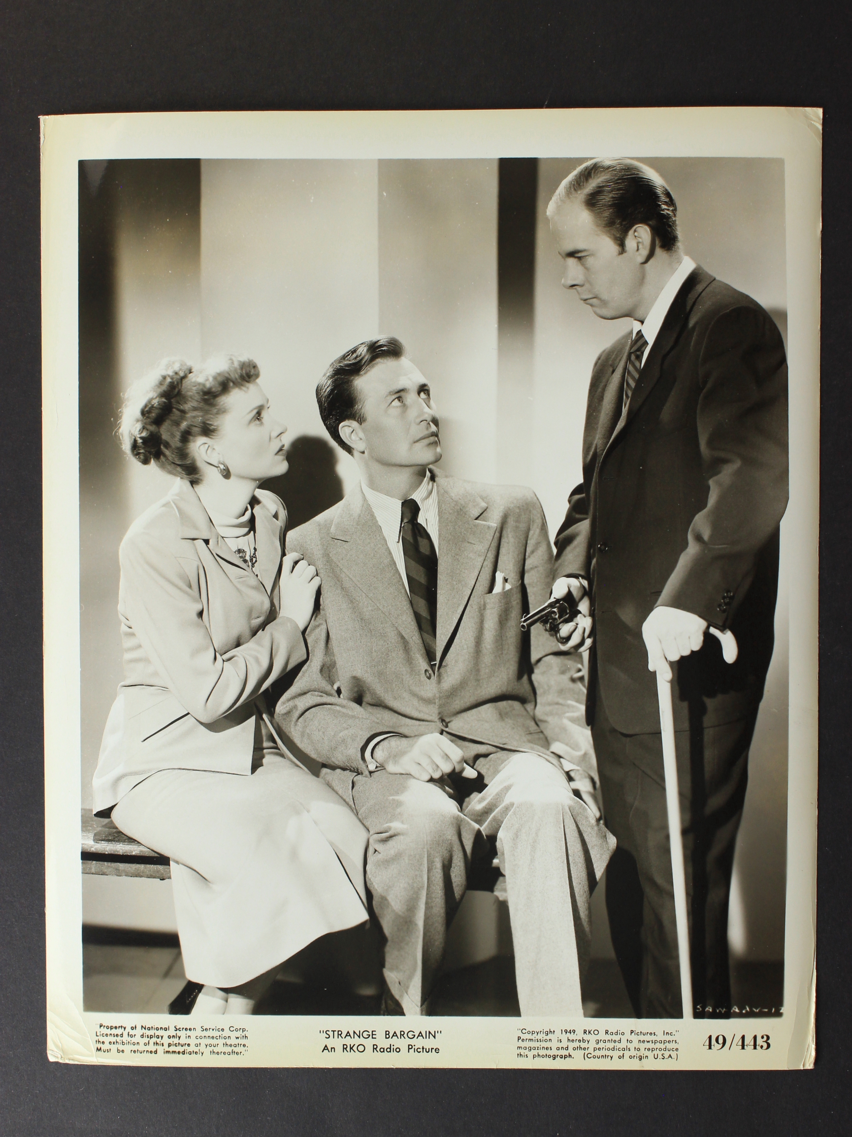 Jeffrey Lynn, Harry Morgan, and Martha Scott in Strange Bargain (1949)