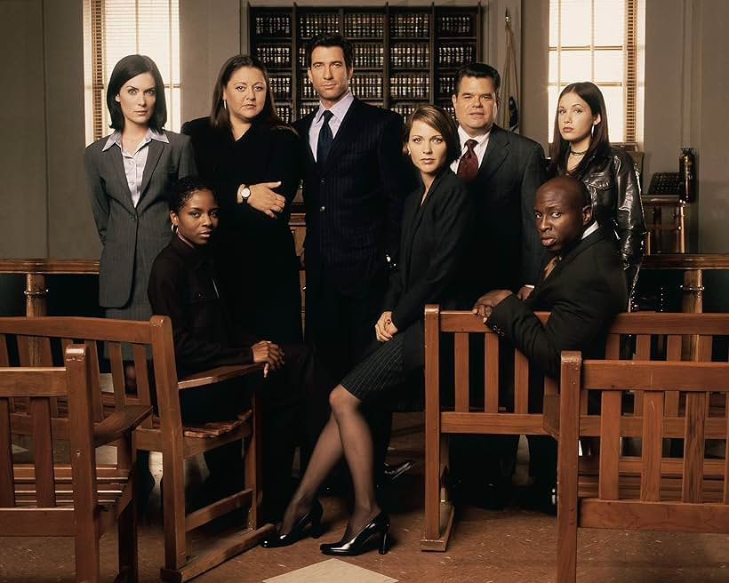 Lara Flynn Boyle, Dylan McDermott, LisaGay Hamilton, Steve Harris, Camryn Manheim, Marla Sokoloff, Kelli Williams, and Michael Badalucco in The Practice (1997)