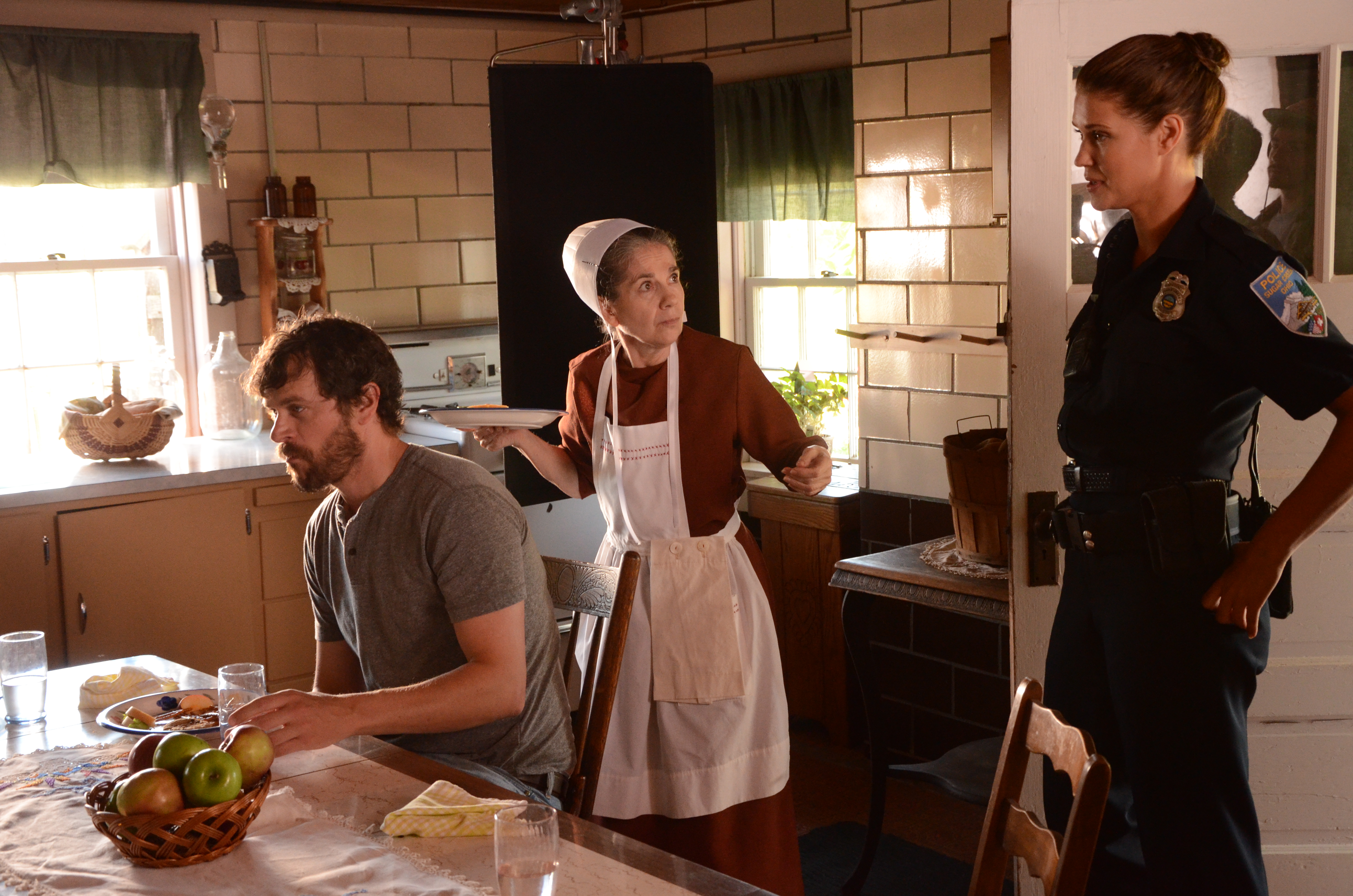 Annie Kitral, Sarah Lancaster, and Tom Everett Scott in Love Finds You in Sugarcreek (2014)