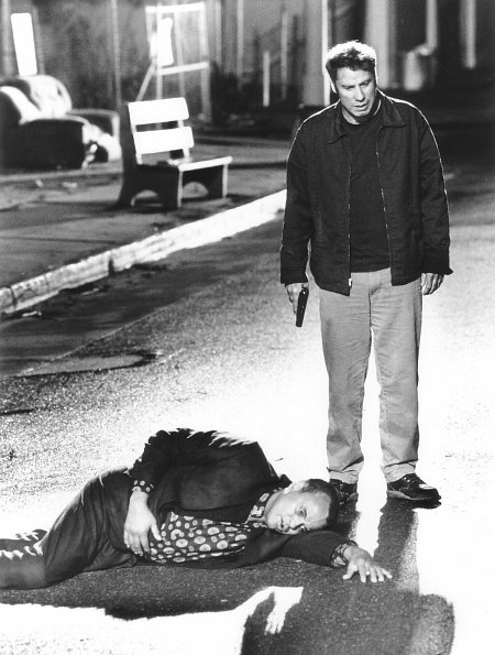 John Travolta and Harry Belafonte in White Man's Burden (1995)