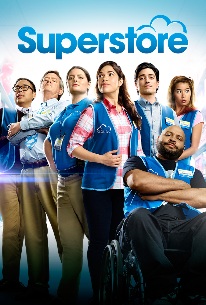 Mark McKinney, America Ferrera, Ben Feldman, Colton Dunn, Lauren Ash, Nichole Sakura, and Nico Santos in Superstore (2015)