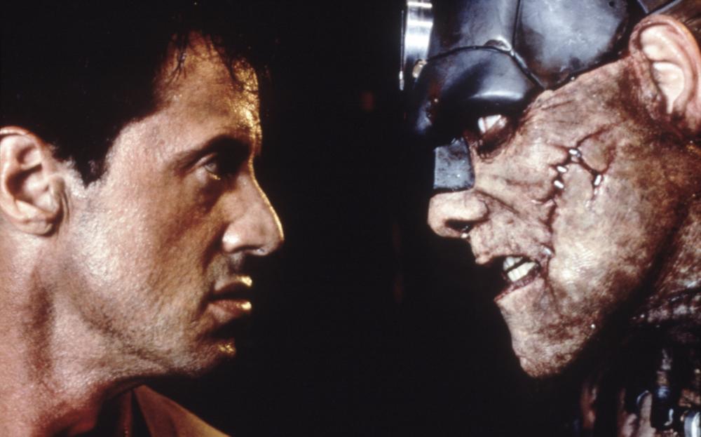 Sylvester Stallone and Christopher Adamson in Judge Dredd (1995)