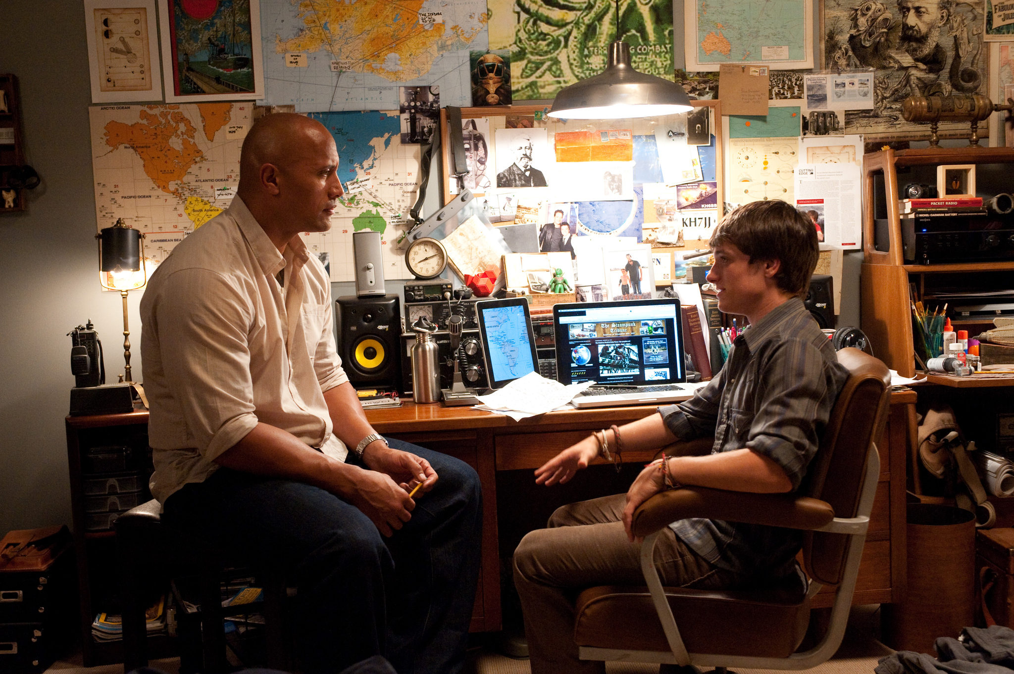 Dwayne Johnson and Josh Hutcherson in Journey 2: The Mysterious Island (2012)