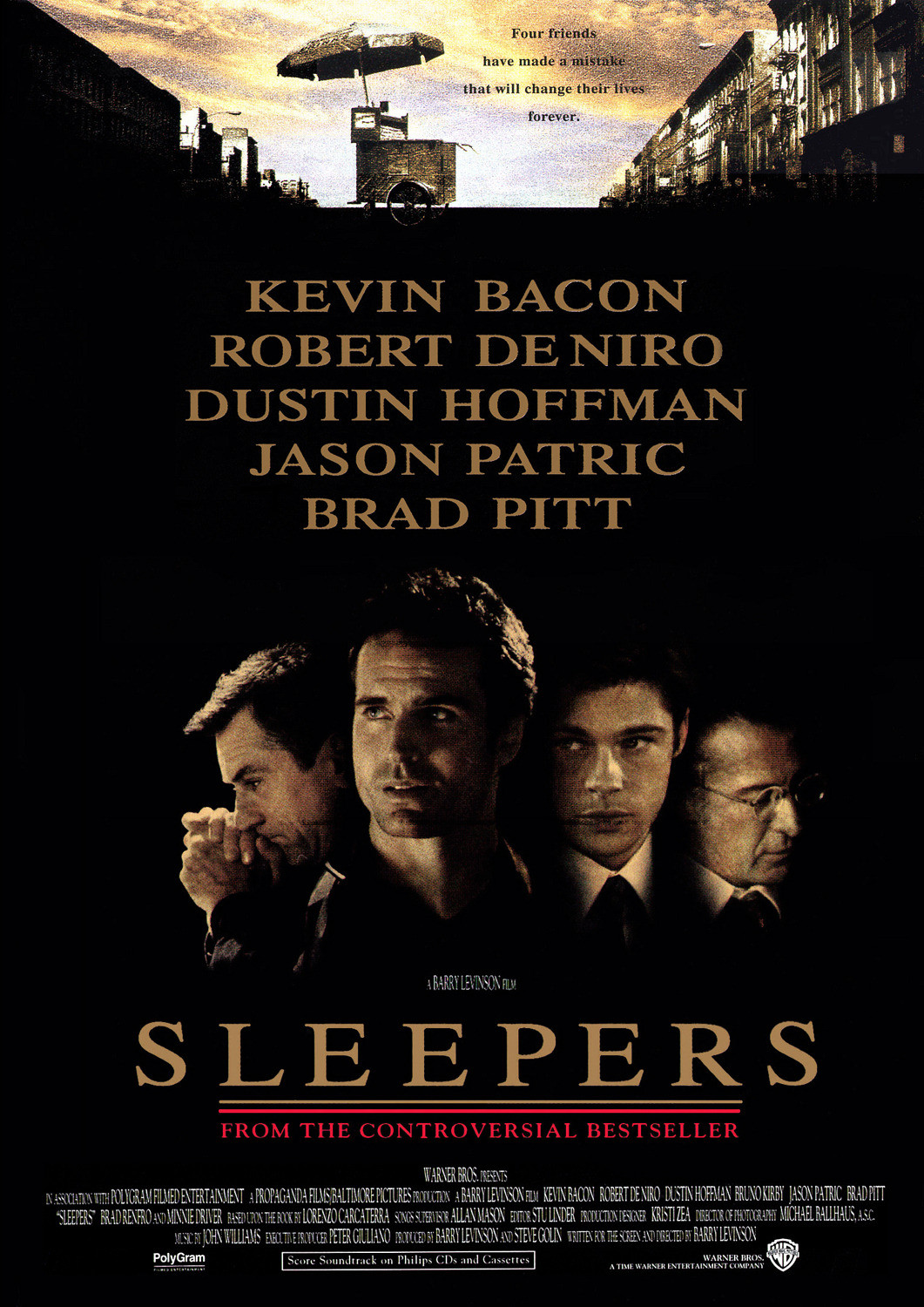 Brad Pitt, Robert De Niro, Dustin Hoffman, and Jason Patric in Sleepers (1996)