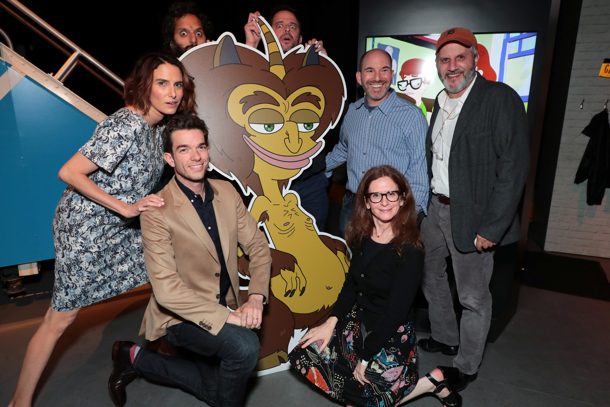 Jennifer Flackett, Mark Levin, Jessi Klein, Jason Mantzoukas, Nick Kroll, John Mulaney, and Andrew Goldberg at an event for Big Mouth (2017)