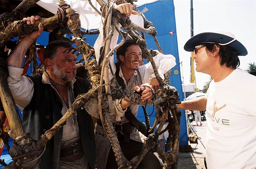 Orlando Bloom, Kevin McNally, and Gore Verbinski in Pirates of the Caribbean: Dead Man's Chest (2006)