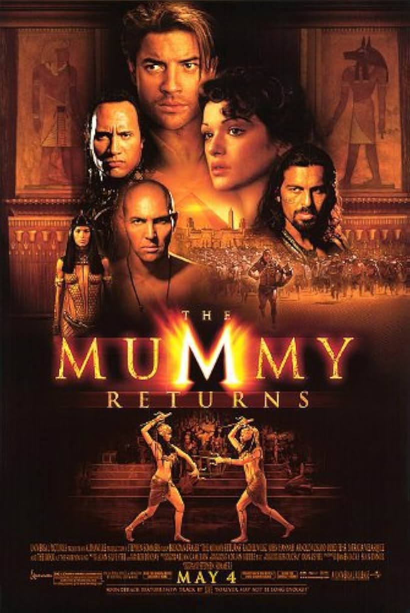 Brendan Fraser, Rachel Weisz, Oded Fehr, Dwayne Johnson, Patricia Velasquez, and Arnold Vosloo in The Mummy Returns (2001)