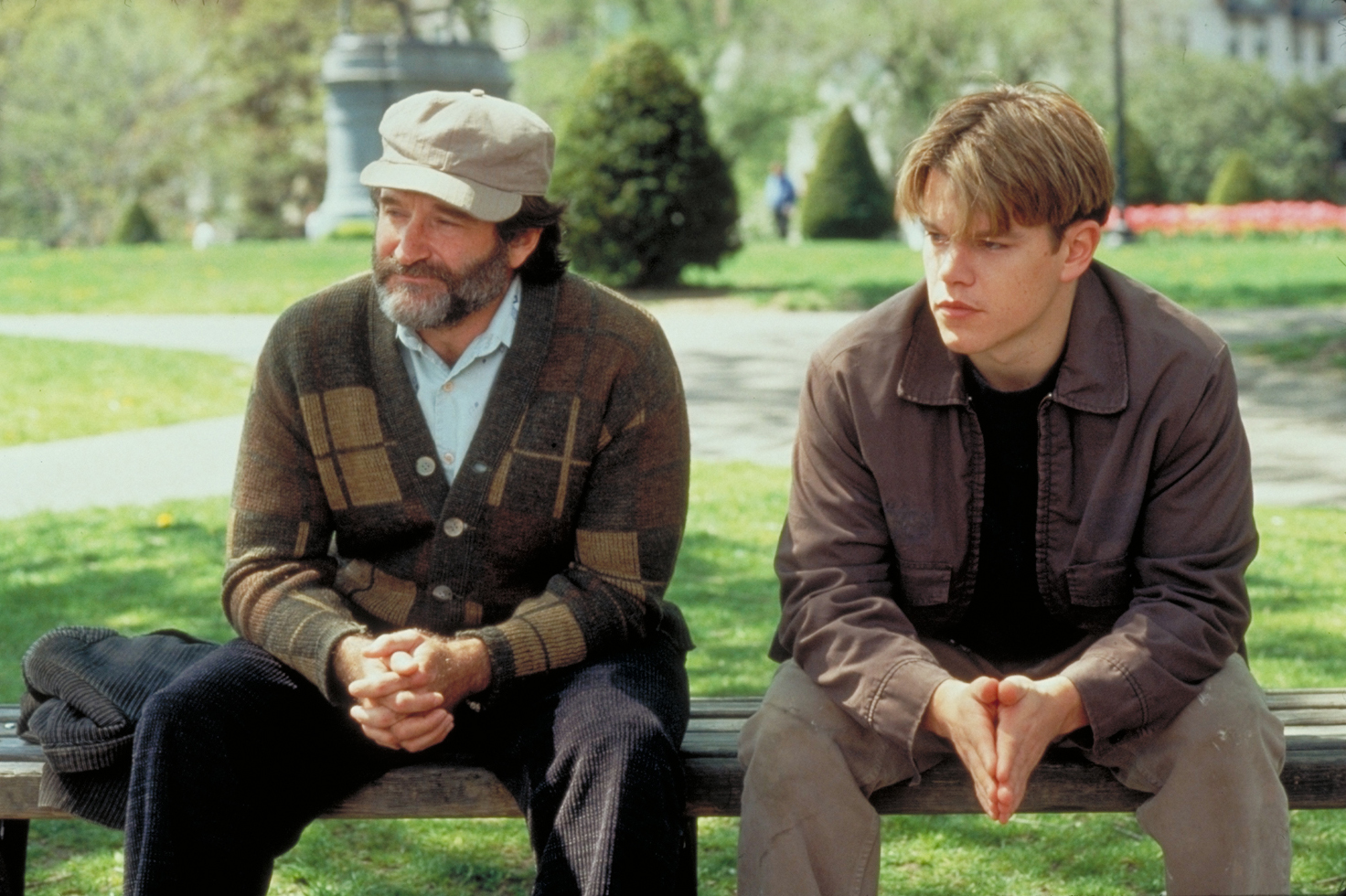 Robin Williams and Matt Damon in Good Will Hunting (1997)