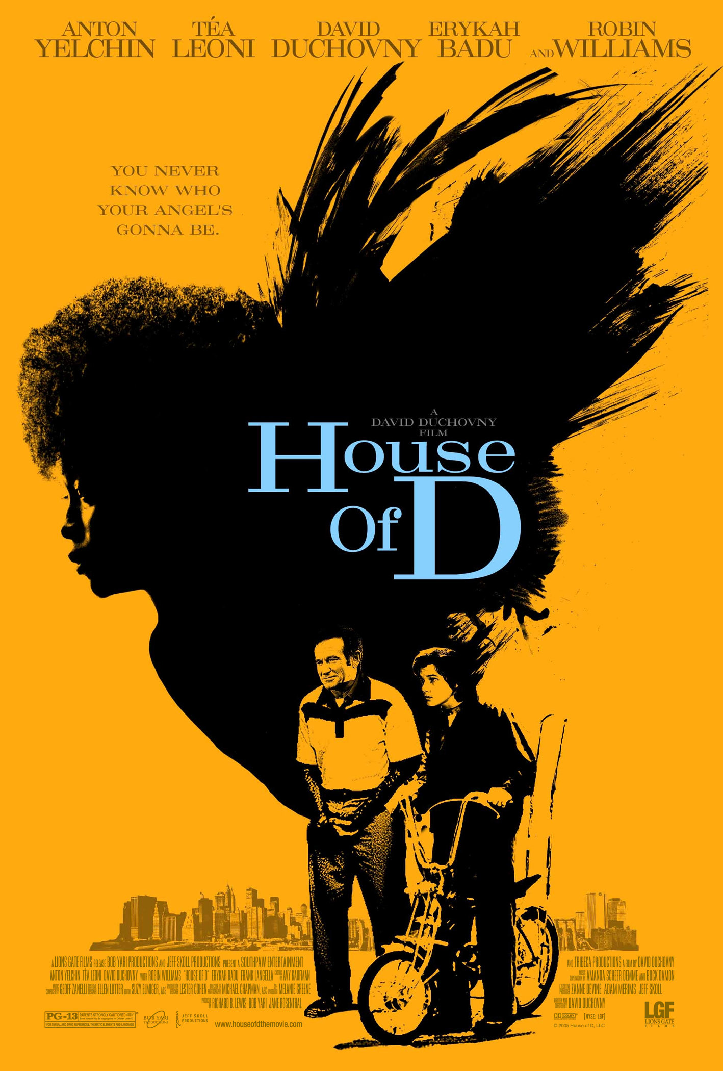 Robin Williams, Erykah Badu, and Anton Yelchin in House of D (2004)