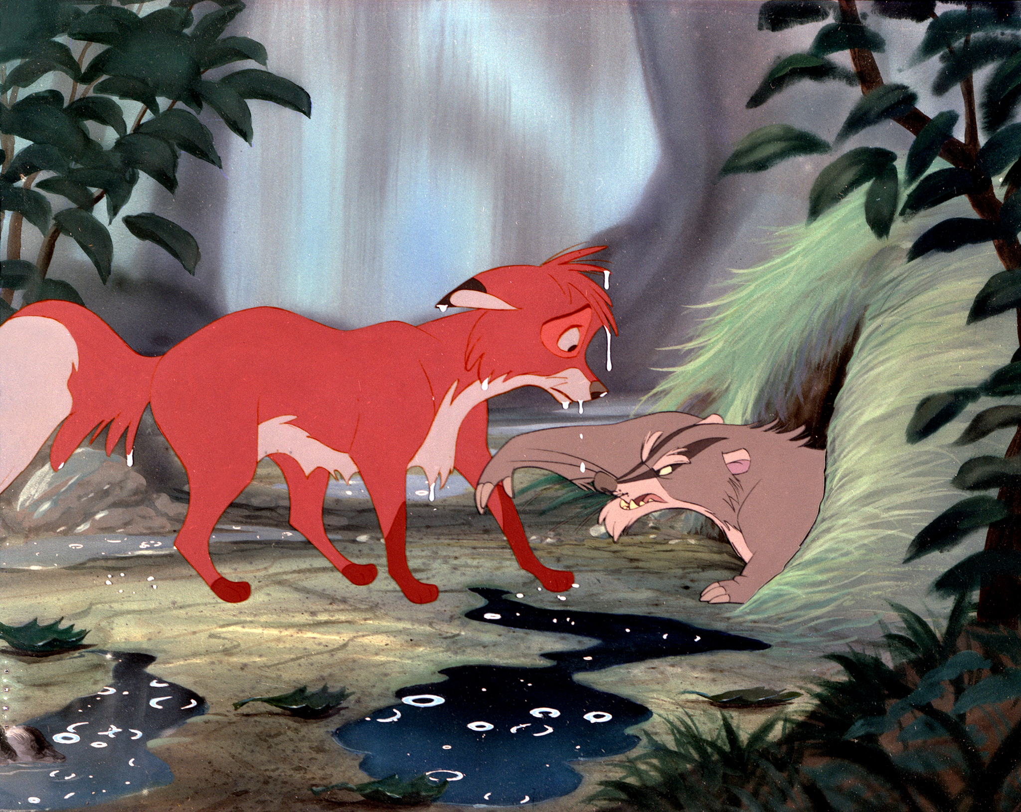 Mickey Rooney and John McIntire in The Fox and the Hound (1981)