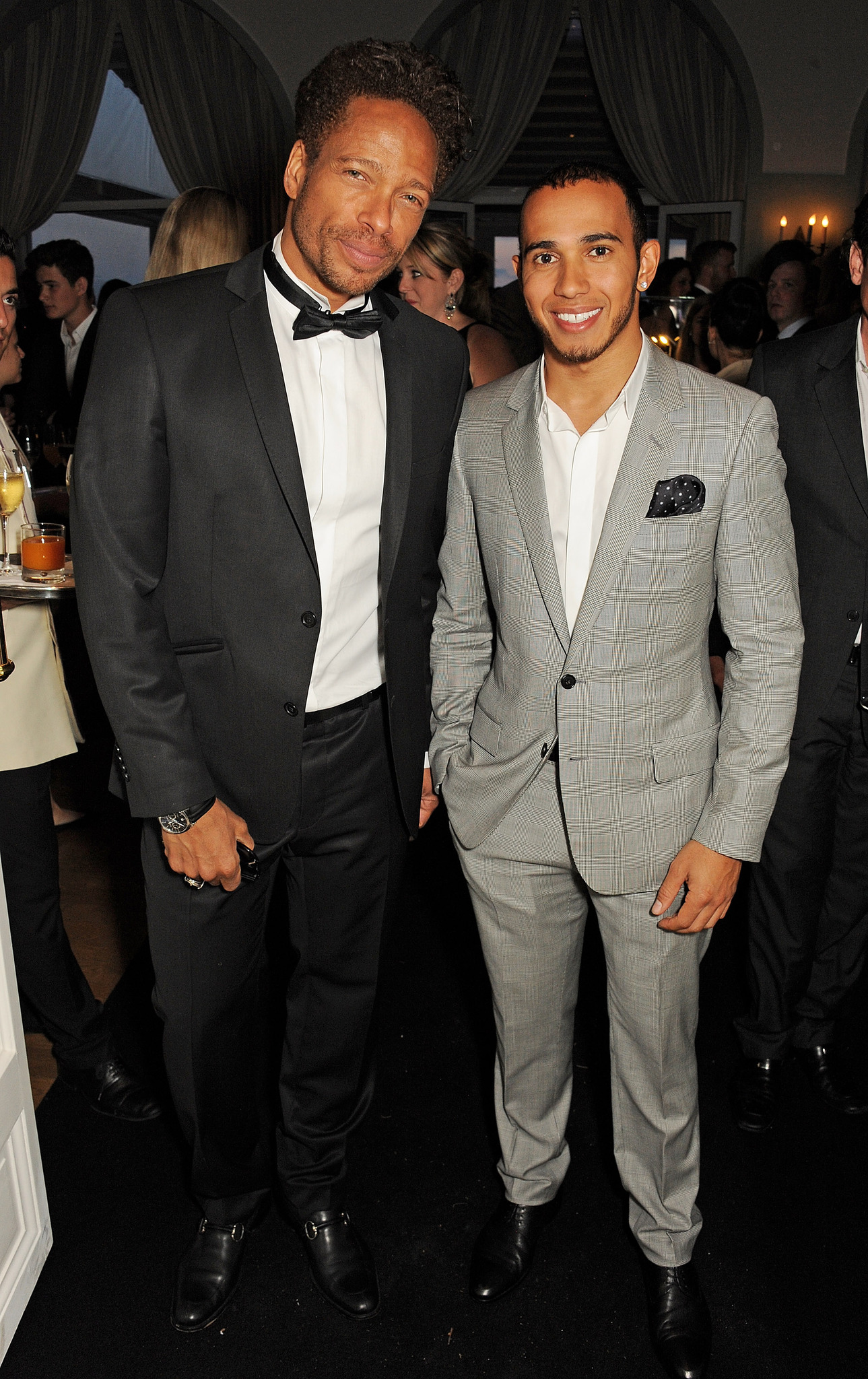 Gary Dourdan and Lewis Hamilton